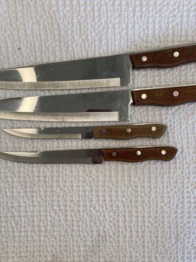VINTAGE MAXAM PRECISION HOLLOW GROUND  STAINLESS STEEL CHEF & OTHERS KNIFE SET